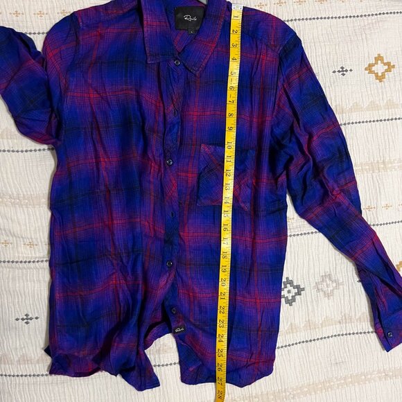 Rails Hunter Azure /Scarlet plaid Shirt L - Picture 10 of 11
